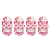 JOROBURO Dog Shoes, Breathable Canvas Cute Strawberry Dog Boots, Comfortable Slip Resistant Dog Boots Paw Protectors with Breathable Rubber Sole for Small Medium Large Dogs(Model 2)